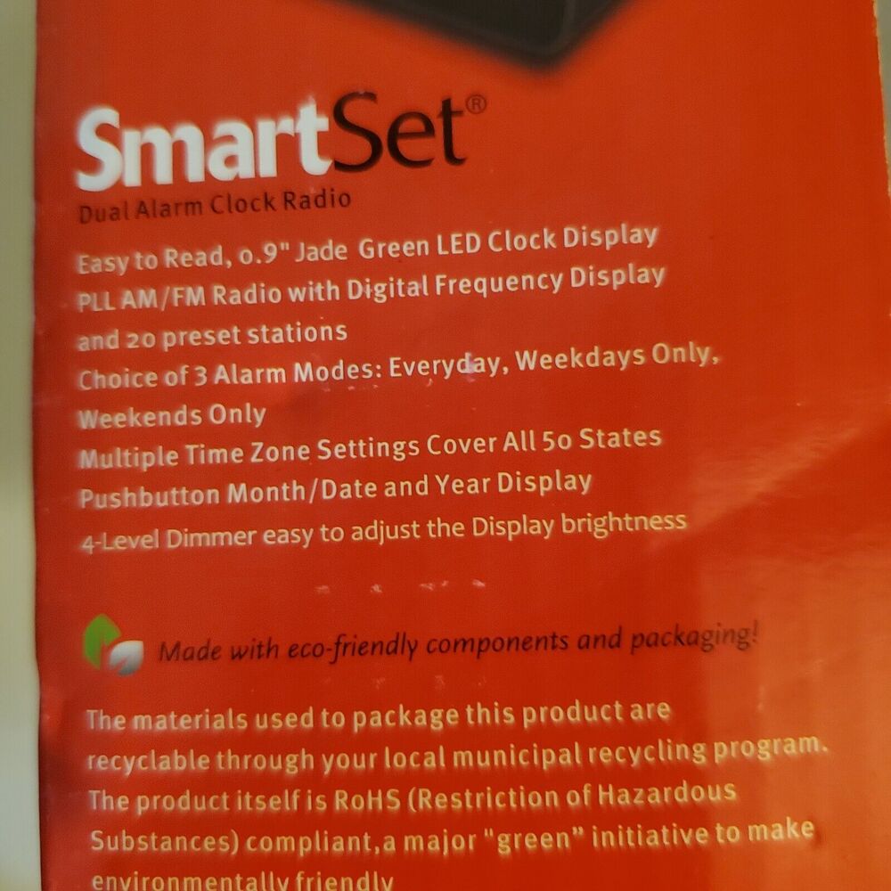 Emerson CKS1900 SmartSet Alarm Clock Radio Battery Backup Knows The Time AM FM - Picture 5 of 5